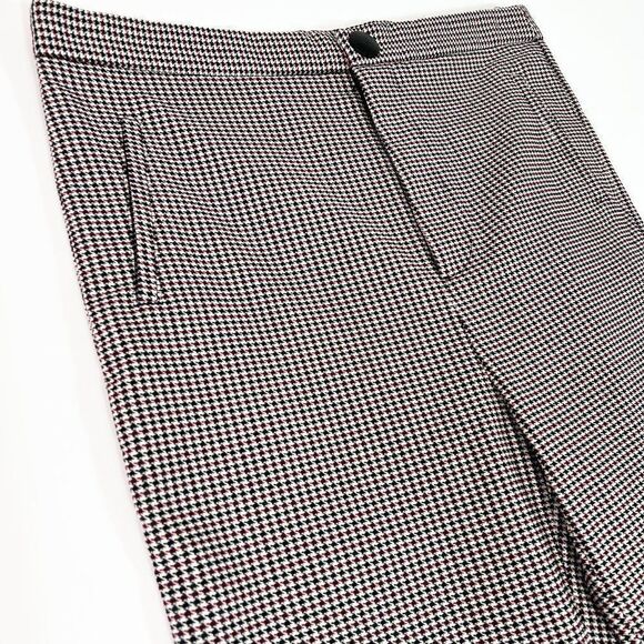 Zara Womens Multicolor Houndstooth Pockets Straight Leg Dress Pants Size XL New - Picture 3 of 10